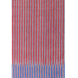 Shore Red & Blue Wool 4x8 feet Rectangle Rug - I MEAN DESIGN