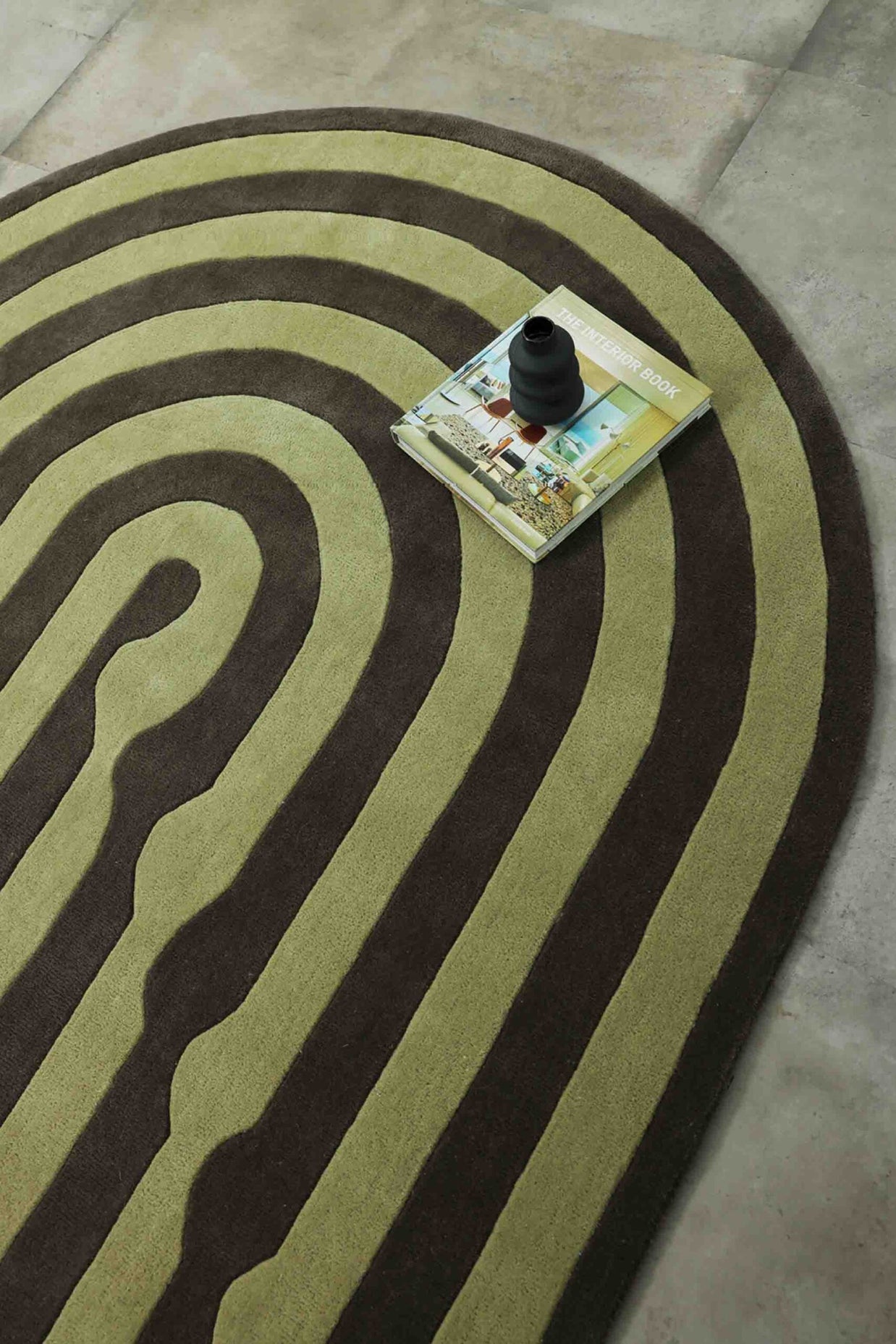 Echo Yellow & Brown Wool 6x7 feet Irregular Rug - I MEAN DESIGN