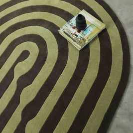 Echo Yellow & Brown Wool 6x7 feet Irregular Rug - I MEAN DESIGN