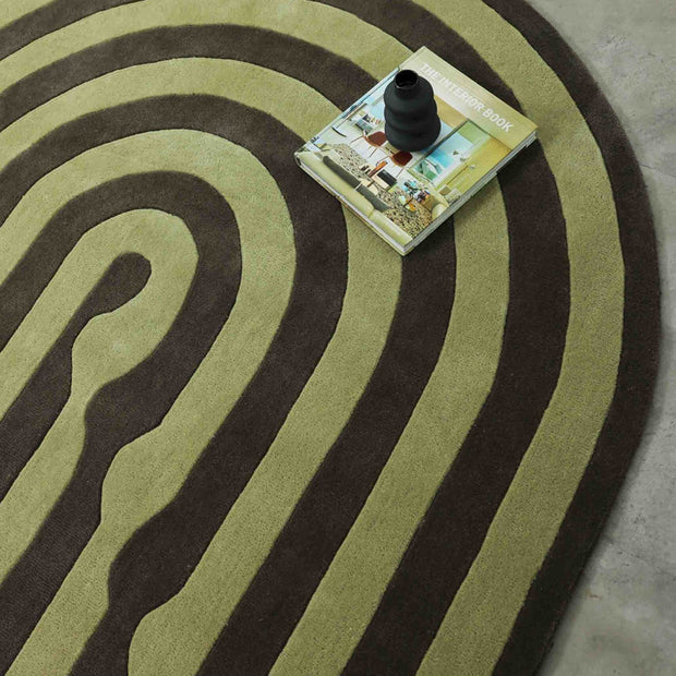 Echo Yellow & Brown Wool 6x7 feet Irregular Rug - I MEAN DESIGN