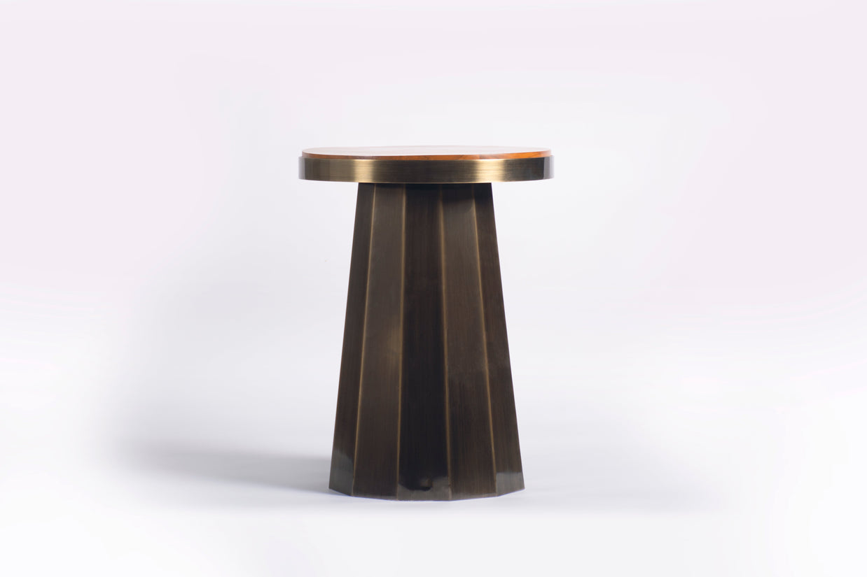 Slip Side Table Antique Brass