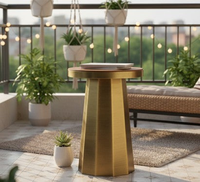 Slip Side Table Antique Brass