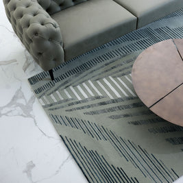 Skew Multicolour Wool Viscose 6x9 feet Rectangle Rug - I MEAN DESIGN