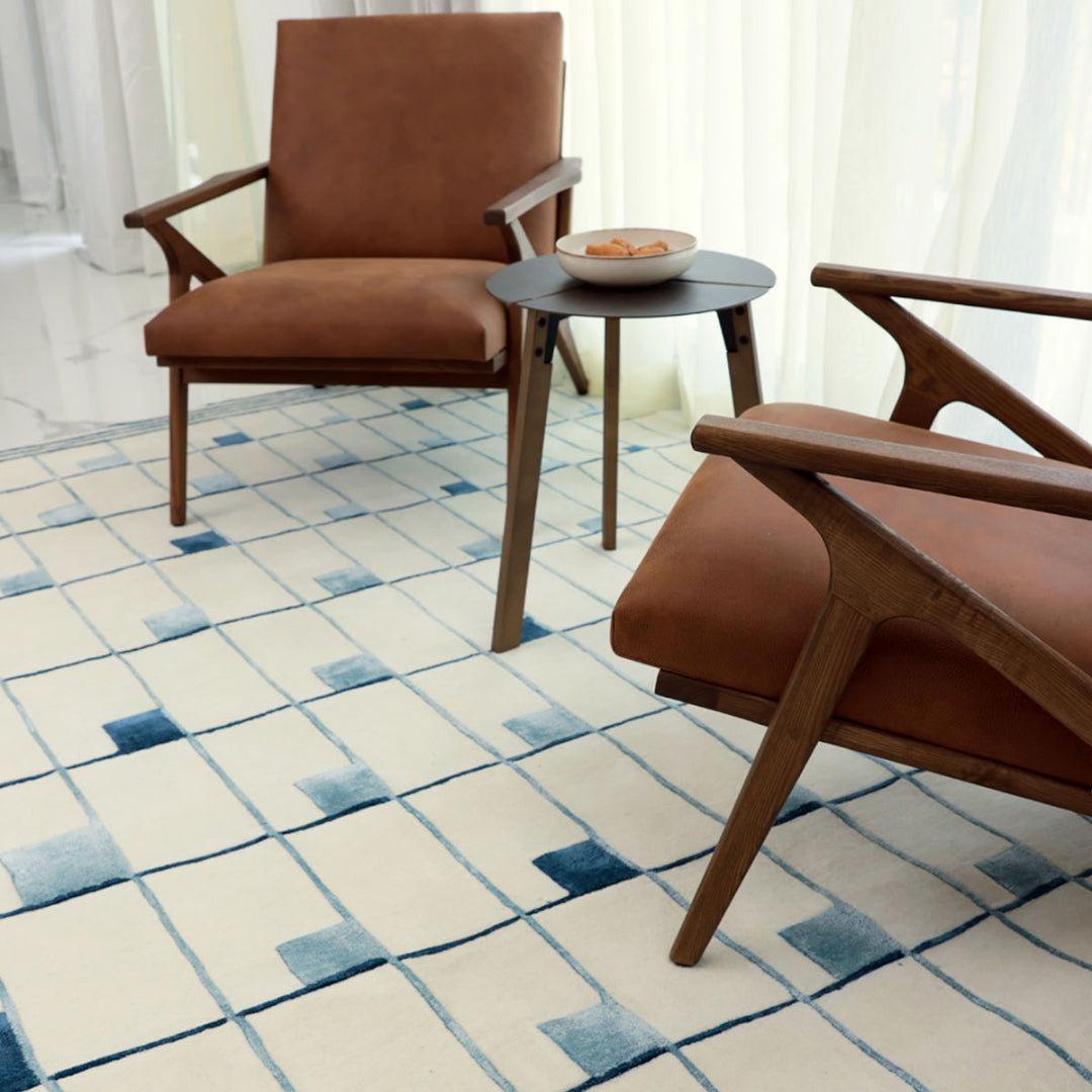 Cadre Multicolour Wool Viscose 6x9 feet Rectangle Rug - I MEAN DESIGN