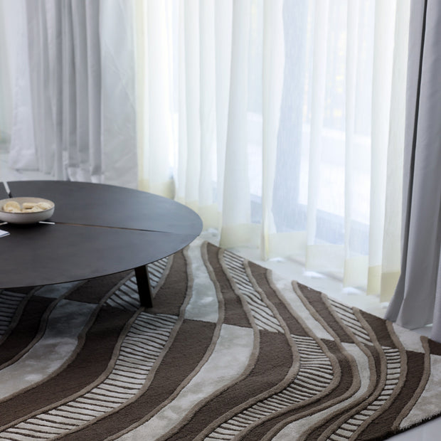 Stream Multicolour Wool Viscose 6x9 feet Rectangle Rug - I MEAN DESIGN