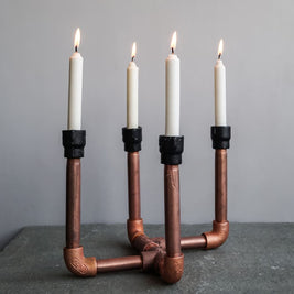 Stanchion Industrial Pipe Candle Holder - The Black Steel
