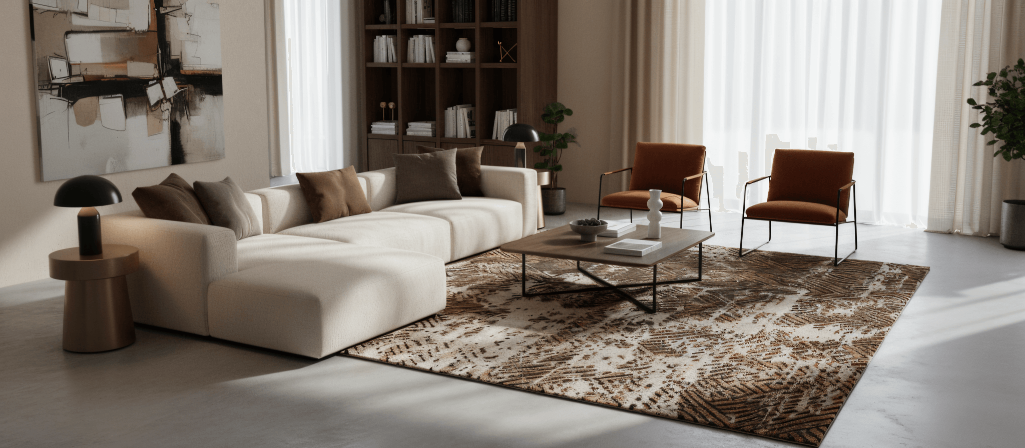 B E Z I E R luxury handmade rug by Cherom in New Zealand wool, contemporary design.