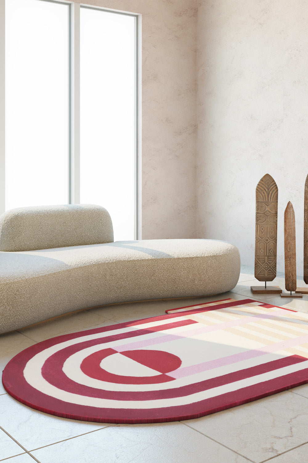 Strada Multicolour Wool 4.1x6.6 feet Irregular Rug - I MEAN DESIGN