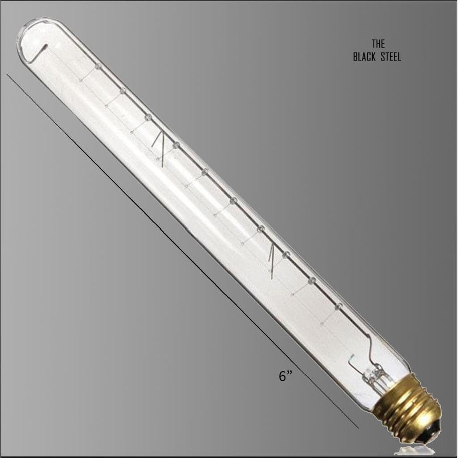 T30 Vintage Light Bulb Retro Edison Tungsten Filament E27 Holder - The Black Steel