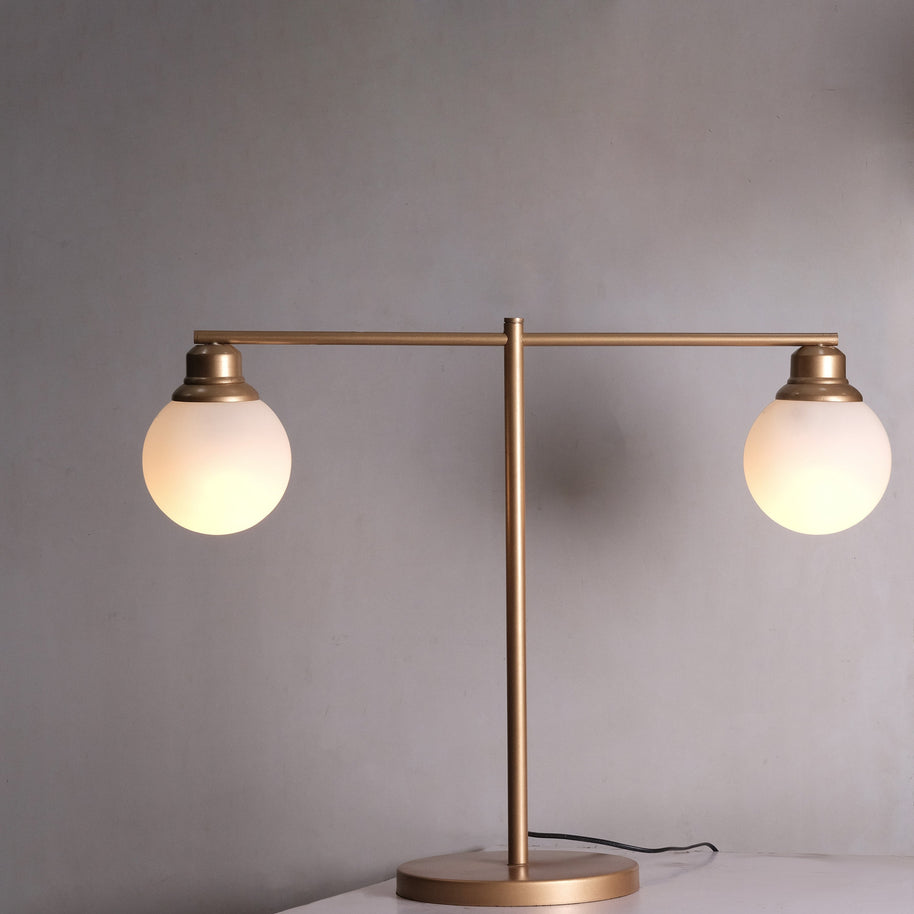 Dual-Light Golden Table Lamp