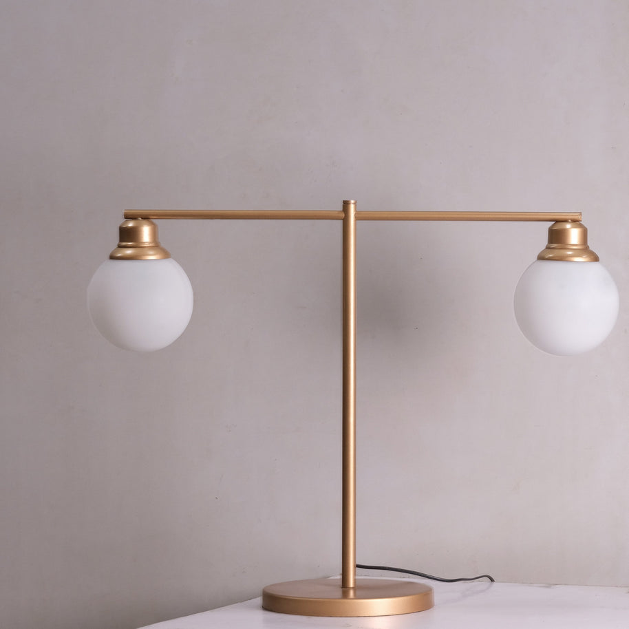 Dual-Light Golden Table Lamp
