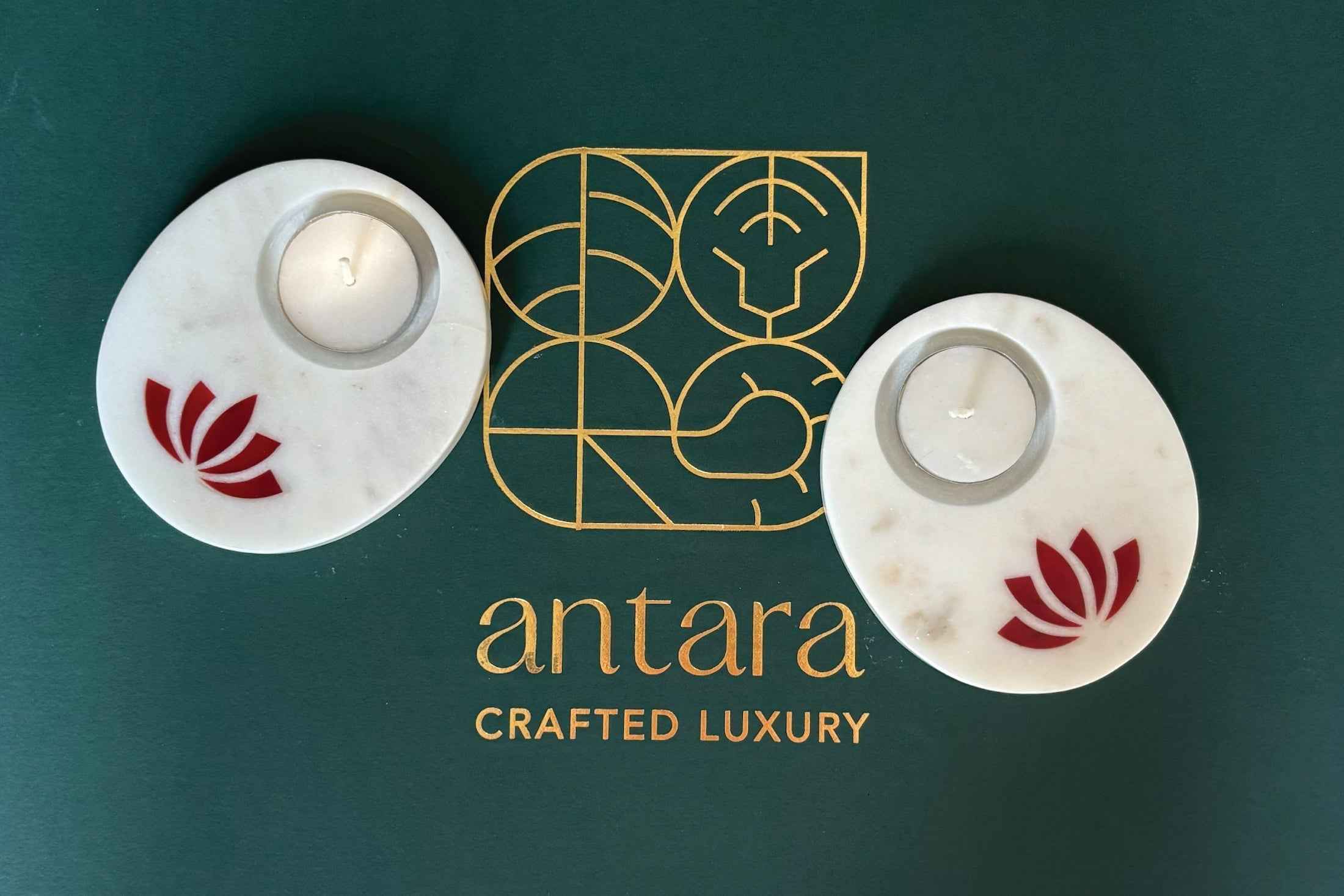 Lotus TeaLight Red - Set of 2