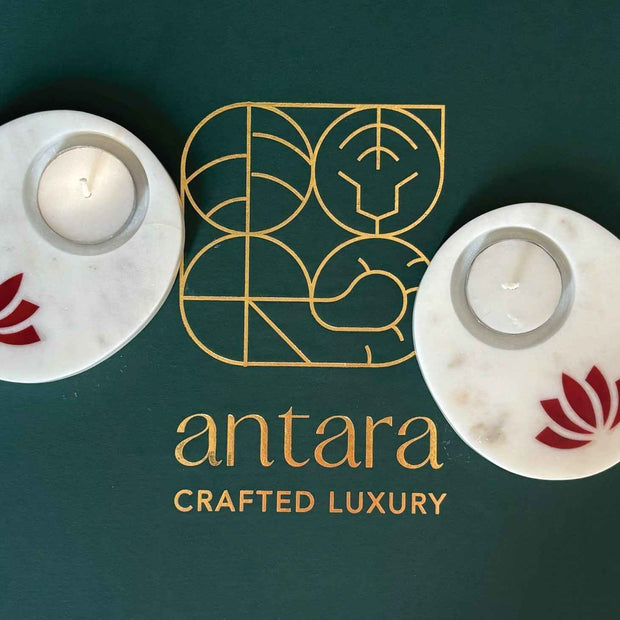 Lotus TeaLight Red - Set of 2