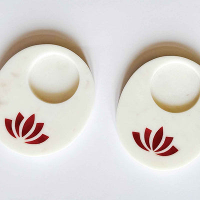 Lotus TeaLight Red - Set of 2