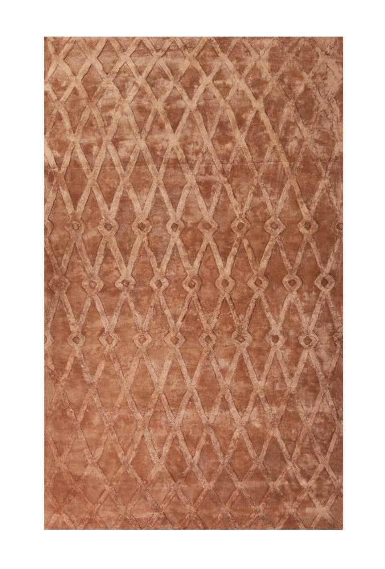 Teera Brown Bamboo Silk 5x8 feet Rectangle Rug - I MEAN DESIGN