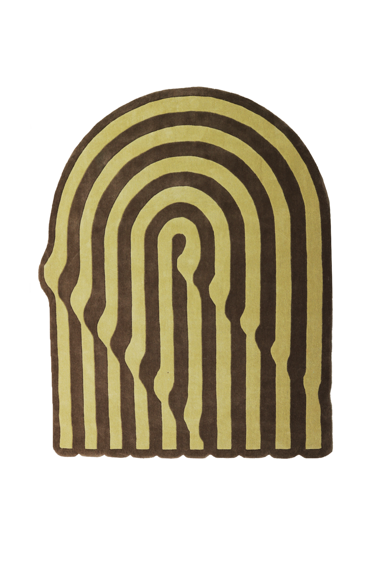 Echo Yellow & Brown Wool 6x7 feet Irregular Rug - I MEAN DESIGN