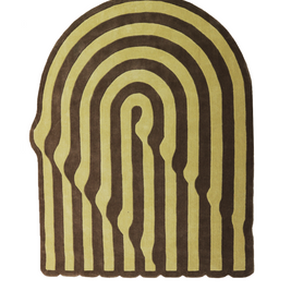 Echo Yellow & Brown Wool 6x7 feet Irregular Rug - I MEAN DESIGN