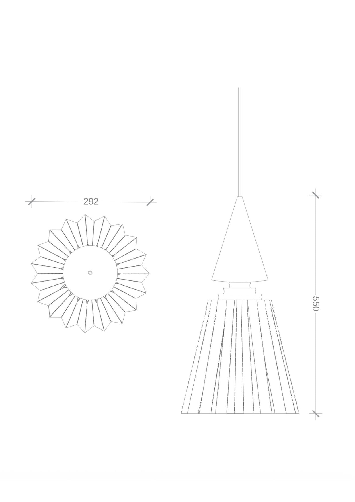 Timber Cone pendant Light