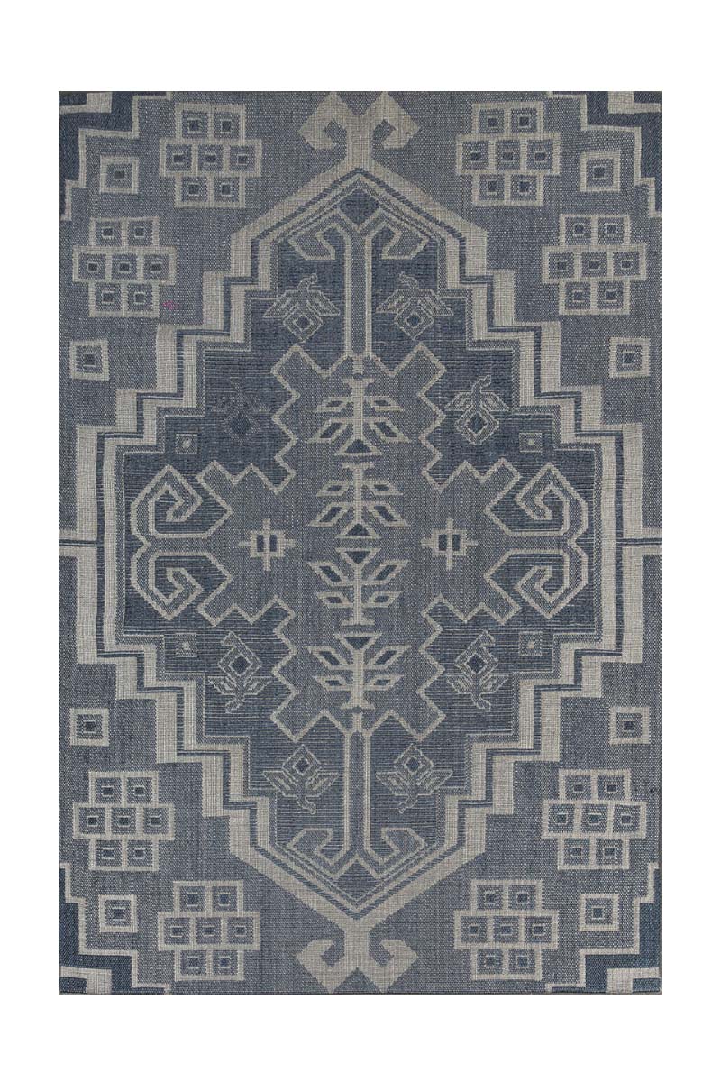 Modern Tribal Blue Sisal 6x9 feet Rectangle Rug - I MEAN DESIGN