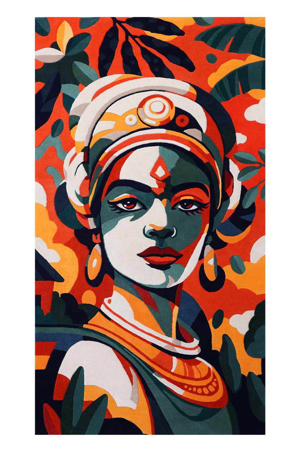 Vibrant Kerala Multicolour NZ Wool 5x9 feet Rectangle Rug - I MEAN DESIGN