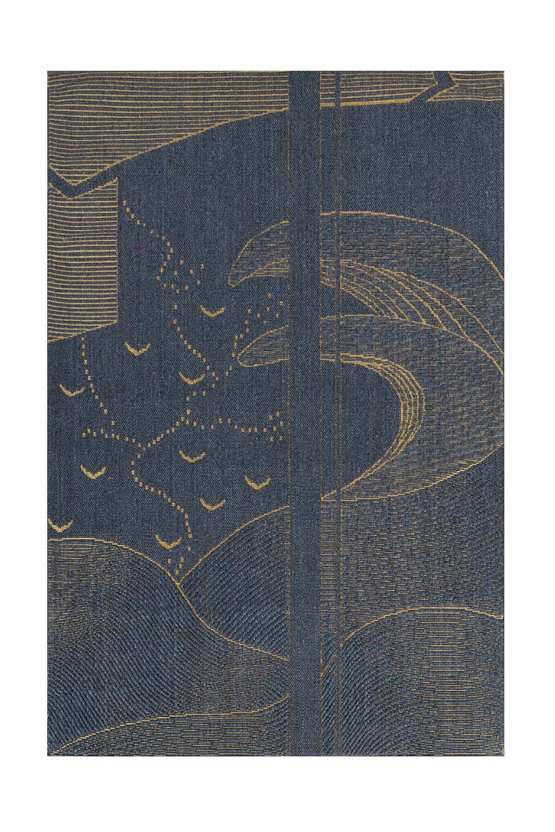 Flood Rug W Blue Sisal 5x8 feet Rectangle Rug - I MEAN DESIGN