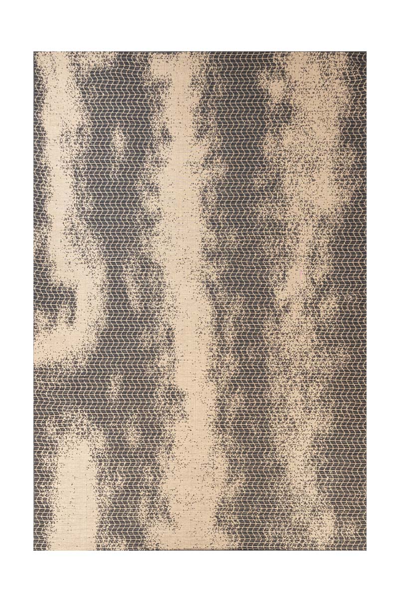 Barcode Beige Wool Viscose 6x9 feet Rectangle Rug