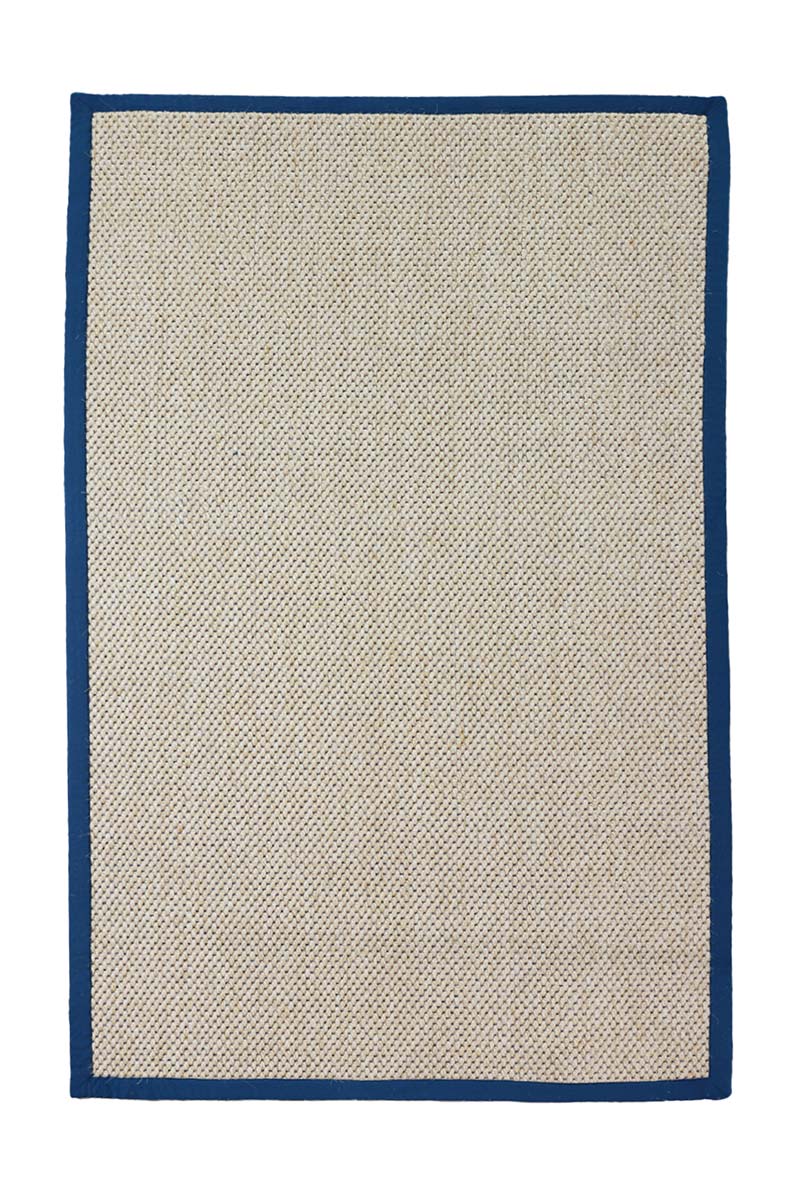 Panama Blue Weft Blended white Sisal 5x8 feet Rectangle Rug - I MEAN DESIGN