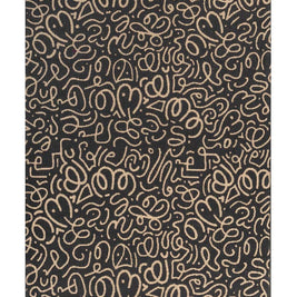 Doodle Flow Black natural Jute 6x9 feet Rectangle Rug - I MEAN DESIGN