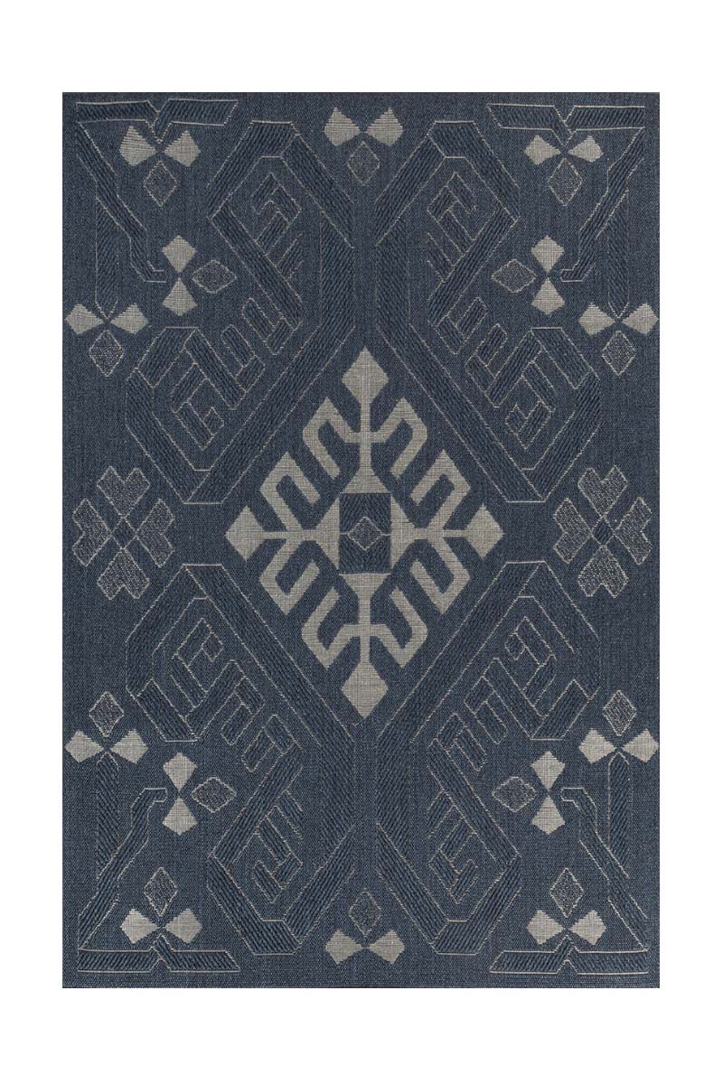 Tribal Maze Blue Sisal 6x9 feet Rectangle Rug