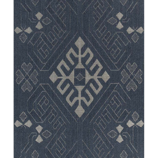 Tribal Maze Blue Sisal 6x9 feet Rectangle Rug