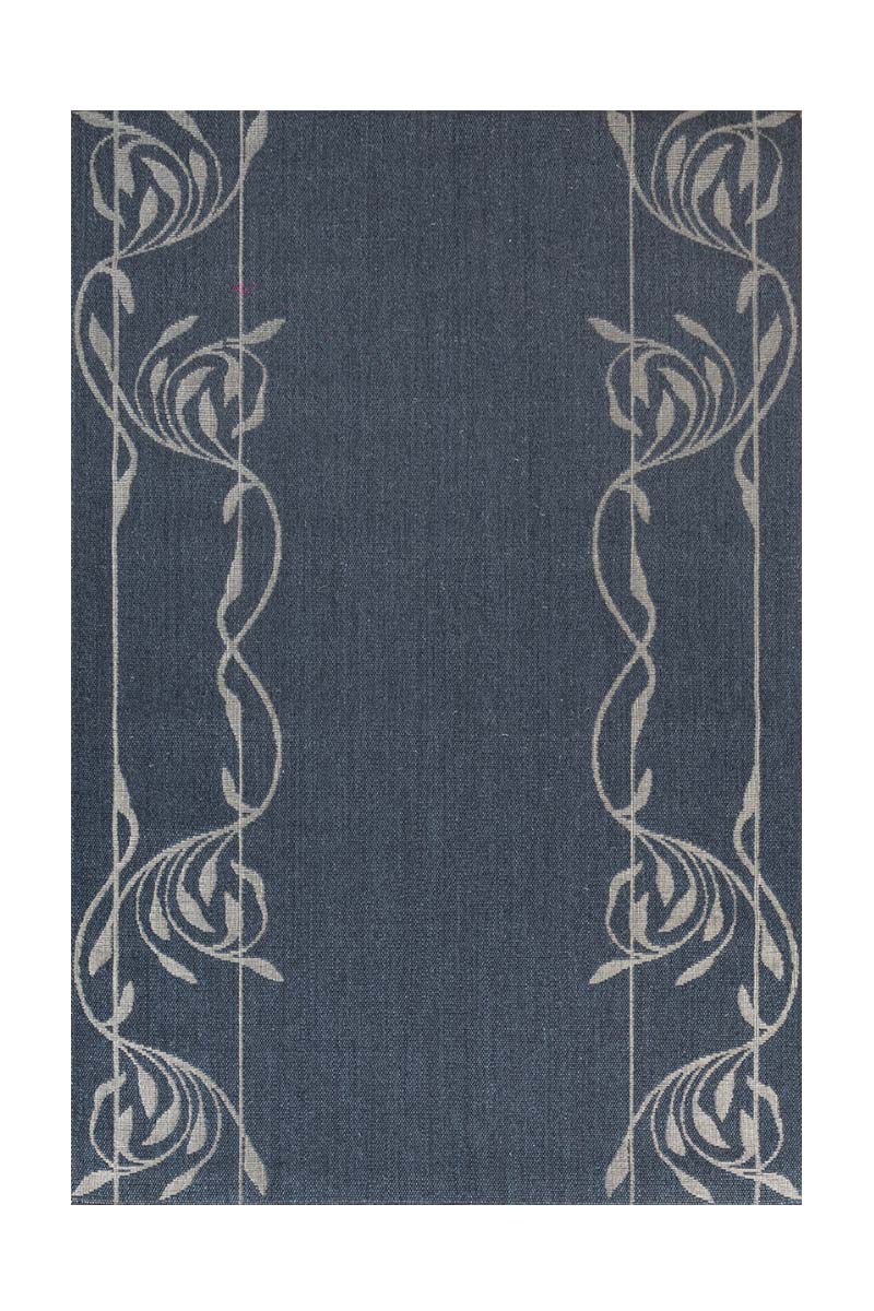 Vintage Bows Blue Sisal 5x8 feet Rectangle Rug - I MEAN DESIGN