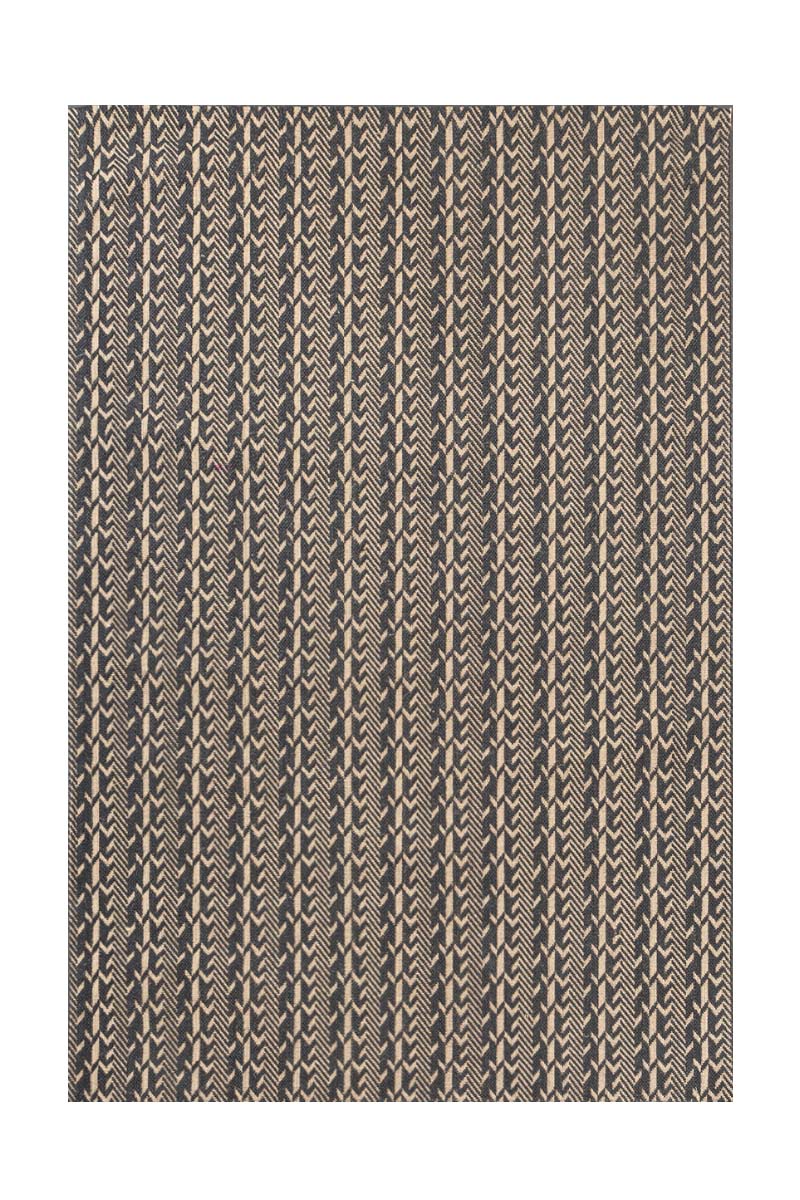 Zig Zag Echo Black natural Jute 6x9 feet Rectangle Rug - I MEAN DESIGN