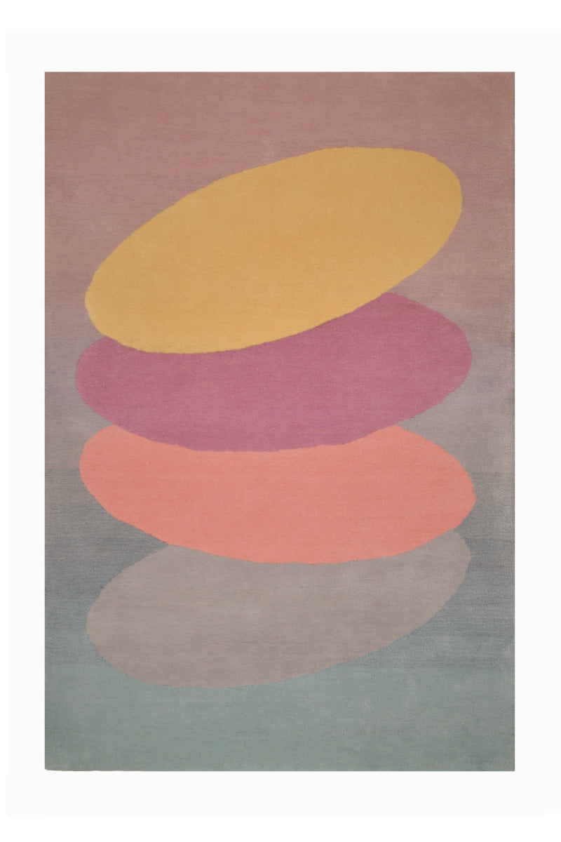 Stack Multicolour Wool 4x6 feet Rectangle Rug - I MEAN DESIGN