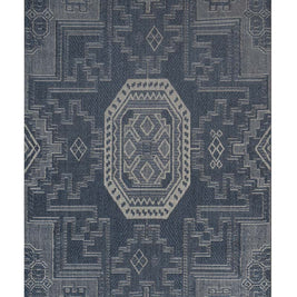 Geometric Blue Blue Sisal 6x9 feet Rectangle Rug - I MEAN DESIGN