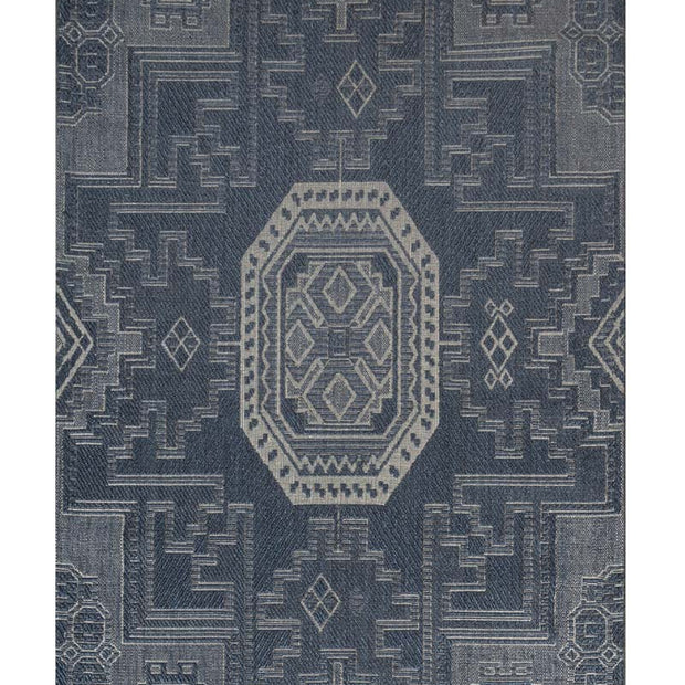 Geometric Blue Blue Sisal 6x9 feet Rectangle Rug - I MEAN DESIGN
