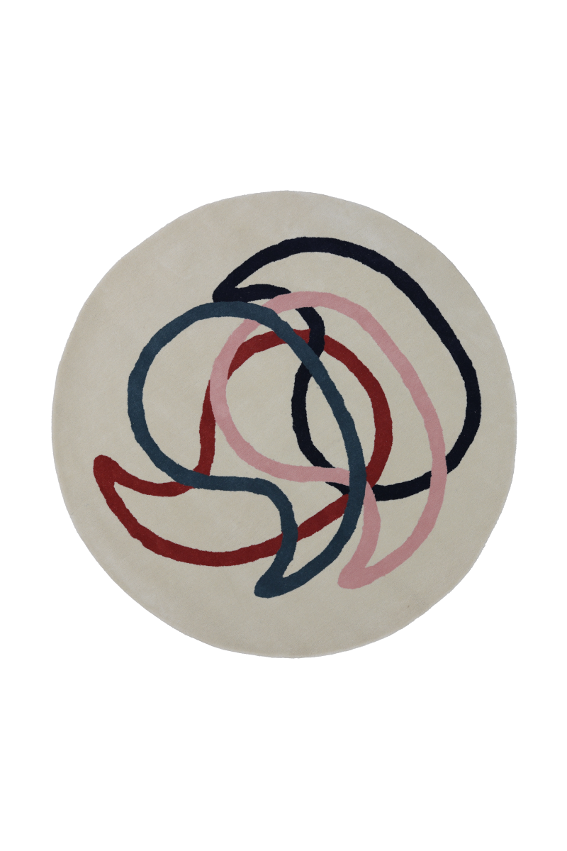 Whorl Multicolour Wool 6x6 feet Round Rug - I MEAN DESIGN
