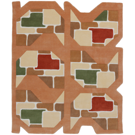 Grid Multicolour Wool 5x6 feet Irregular Rug - I MEAN DESIGN