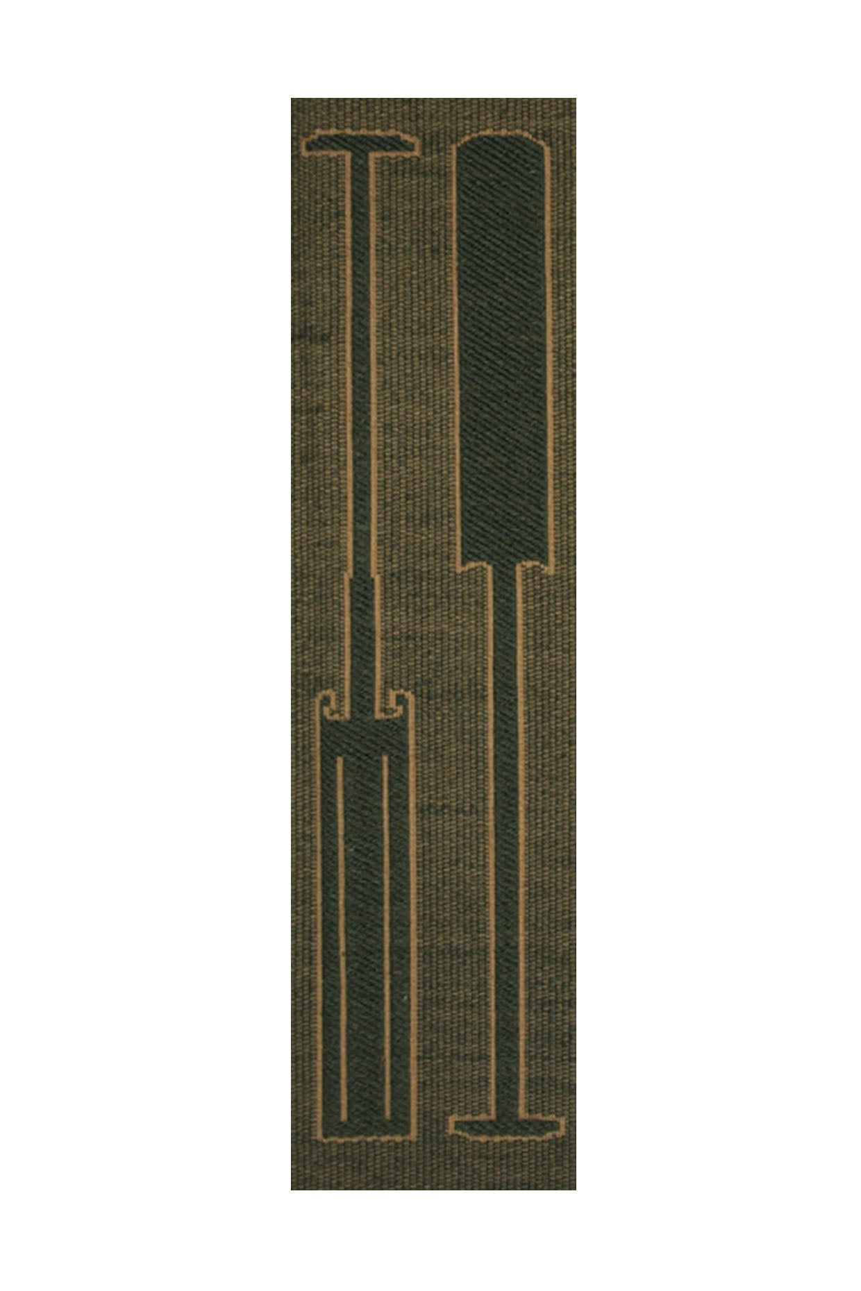 Pankayam Green & Gold Sisal 1.5x5 feet Runner Rug - I MEAN DESIGN