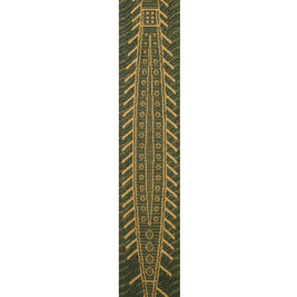 Vallamkali Green & Gold Sisal 1x7 feet Runner Rug - I MEAN DESIGN