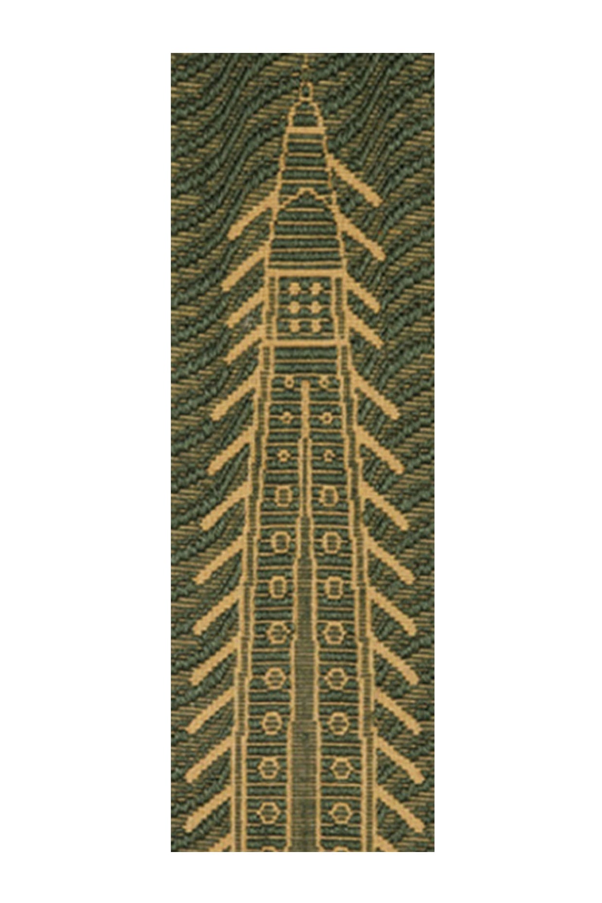 Vallamkali Green & Gold Sisal 1x7 feet Runner Rug - I MEAN DESIGN