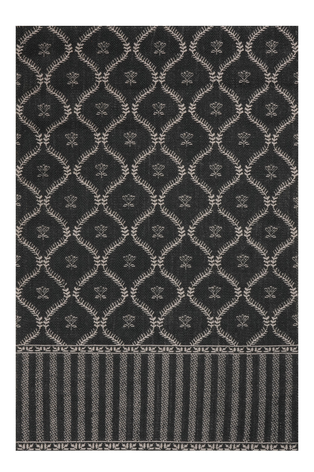 Zarnishan Black & Silver Sisal 6x9 feet Rectangle Rug - I MEAN DESIGN