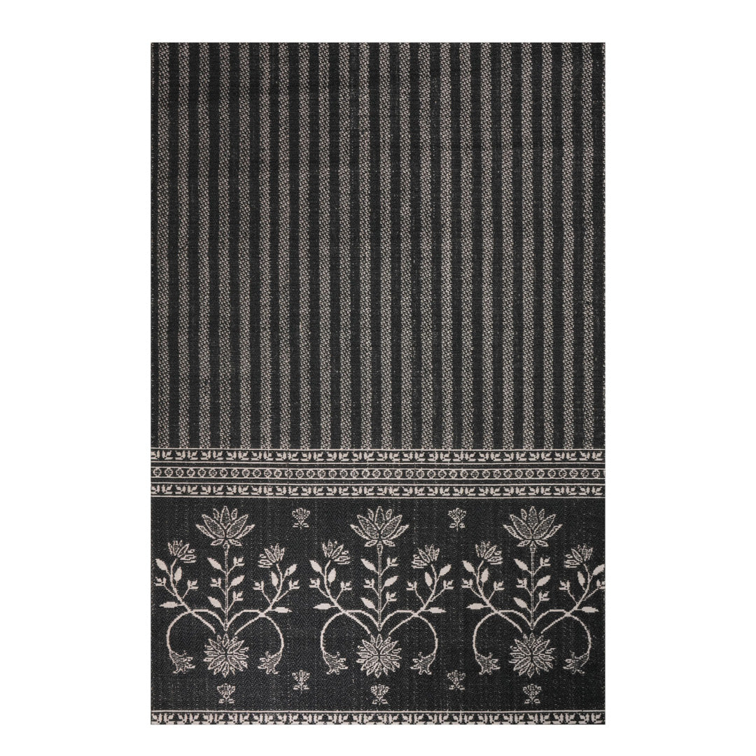 Aftabi Black & Silver Sisal 6x9 feet Rectangle Rug