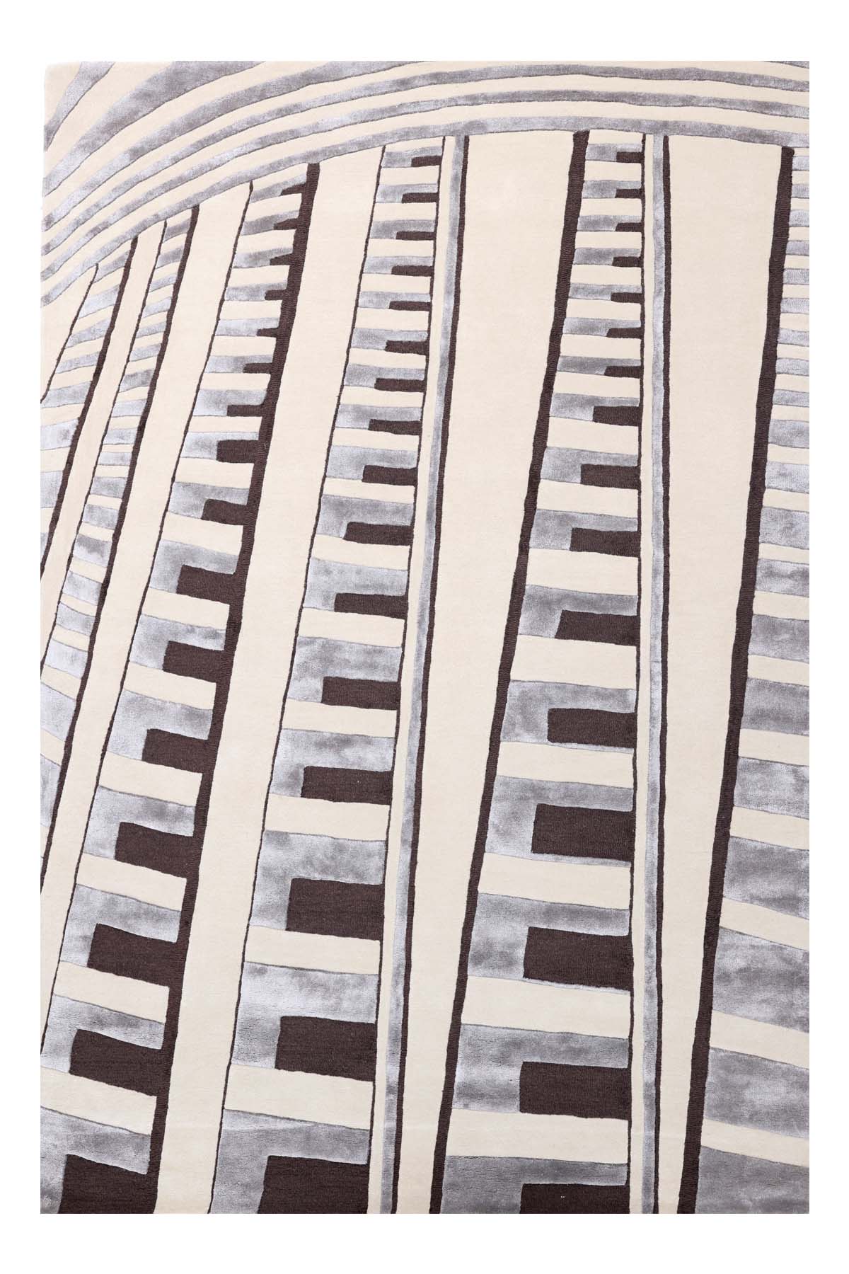 Orb Multicolour Wool Viscose 6x9 feet Rectangle Rug - I MEAN DESIGN