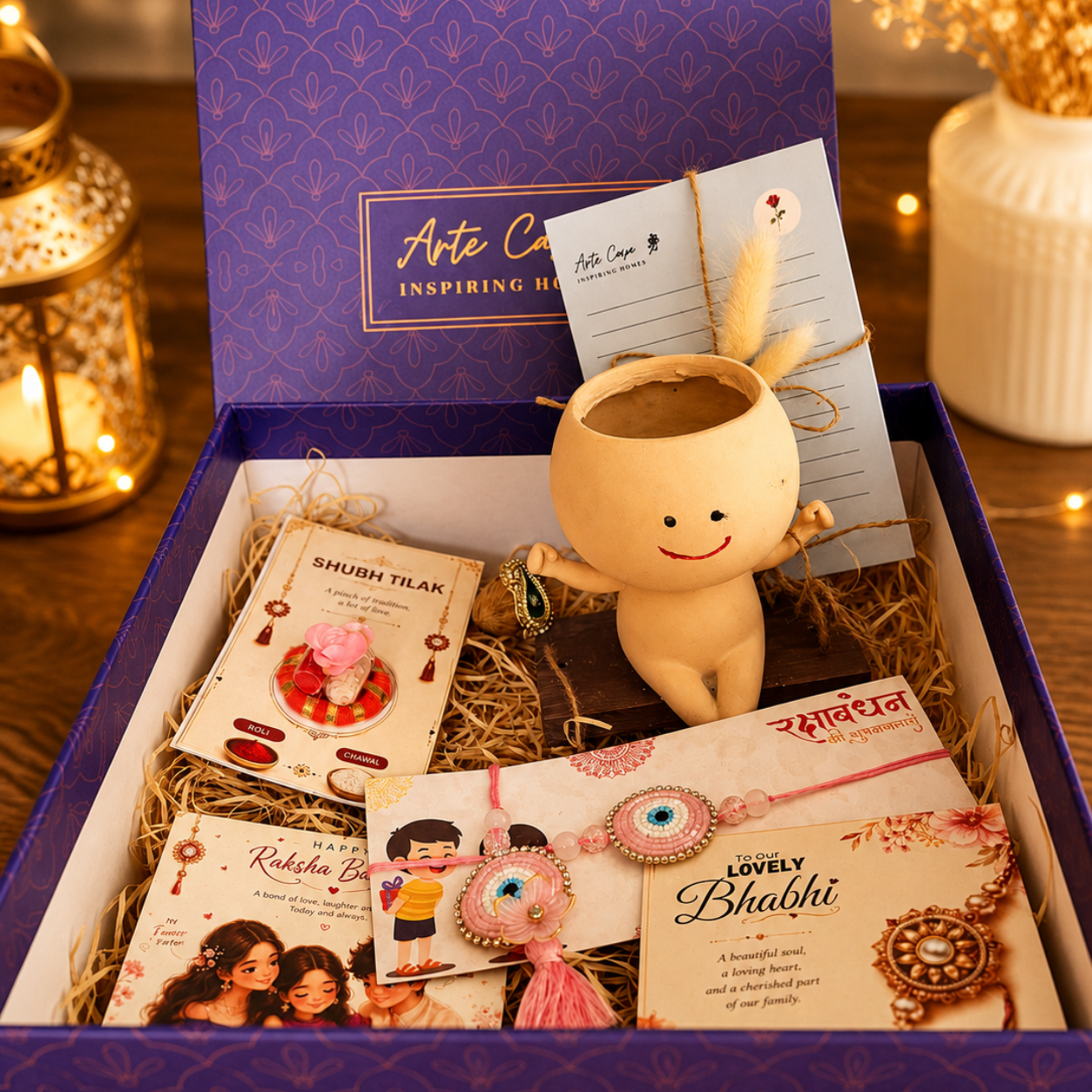 Artecasa Planter Paglu Bhabhi Rakhi Hamper | Premium Raksha Bandhan Gift Box - https://artecasa.in/