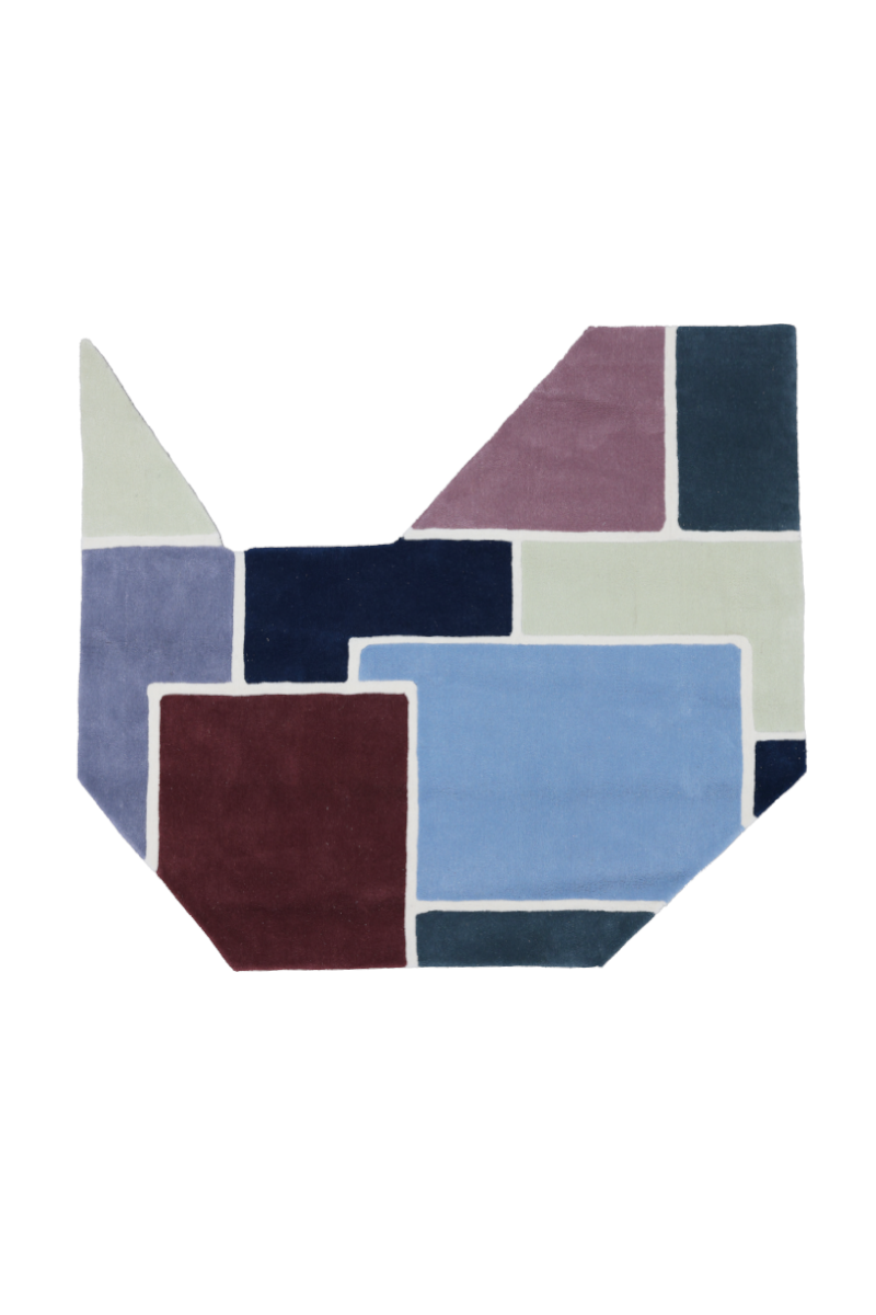 Mosaic Multicolour Wool 5.4x6 feet Irregular Rug - I MEAN DESIGN