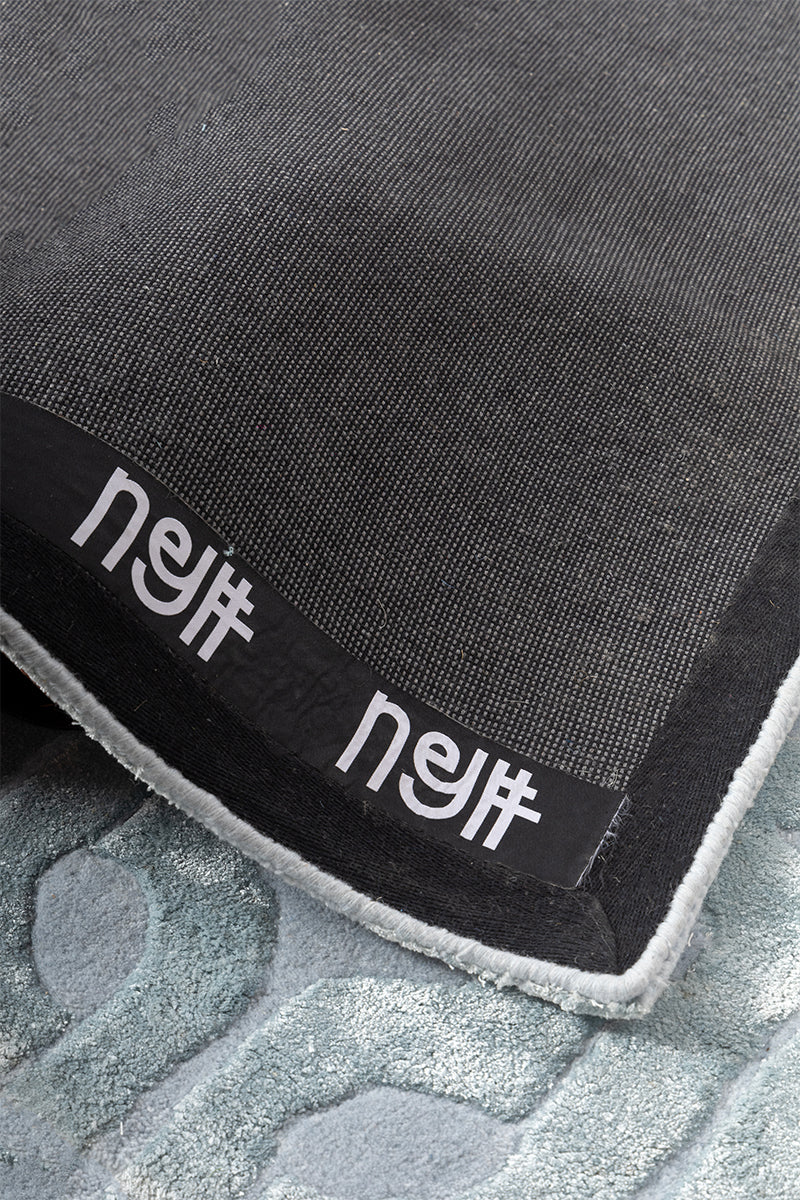 Interlock Light Blue Wool Bamboo Silk 5x8 feet Rectangle Rug - I MEAN DESIGN