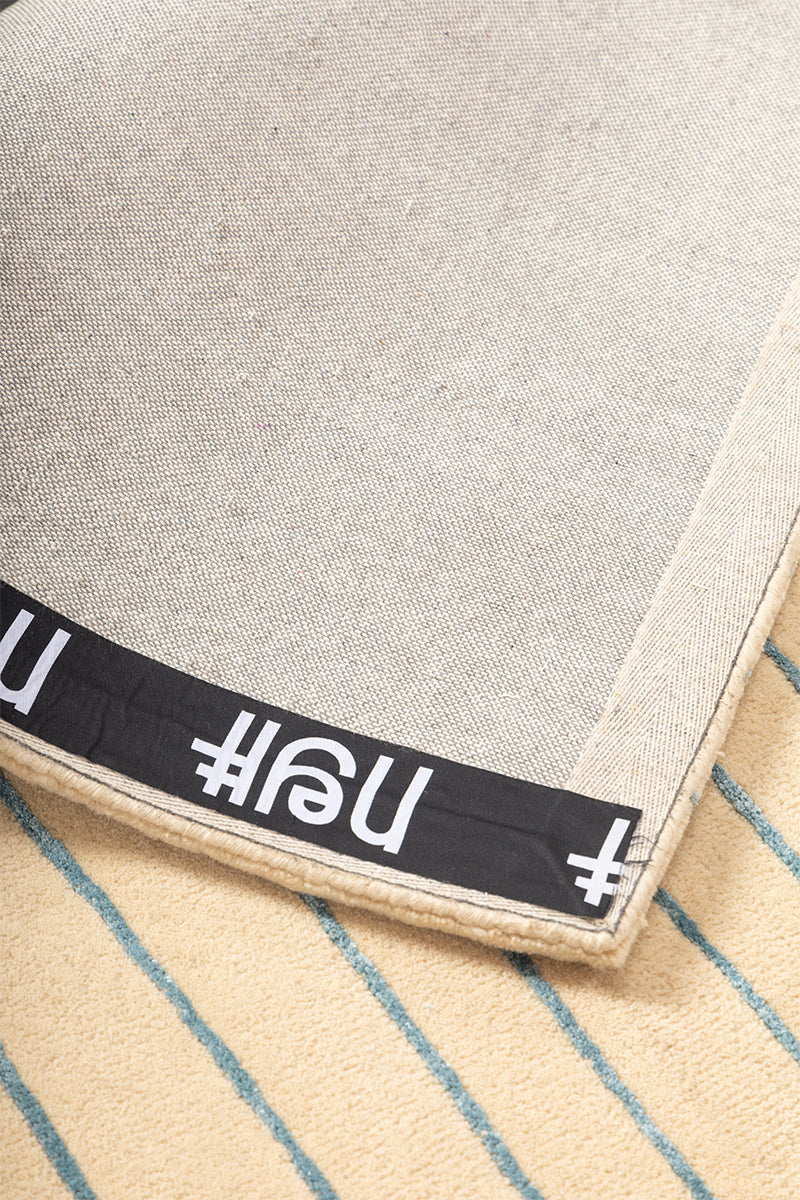 Inusanga Green & Beige Wool Viscose 5x8 feet Rectangle Rug - I MEAN DESIGN