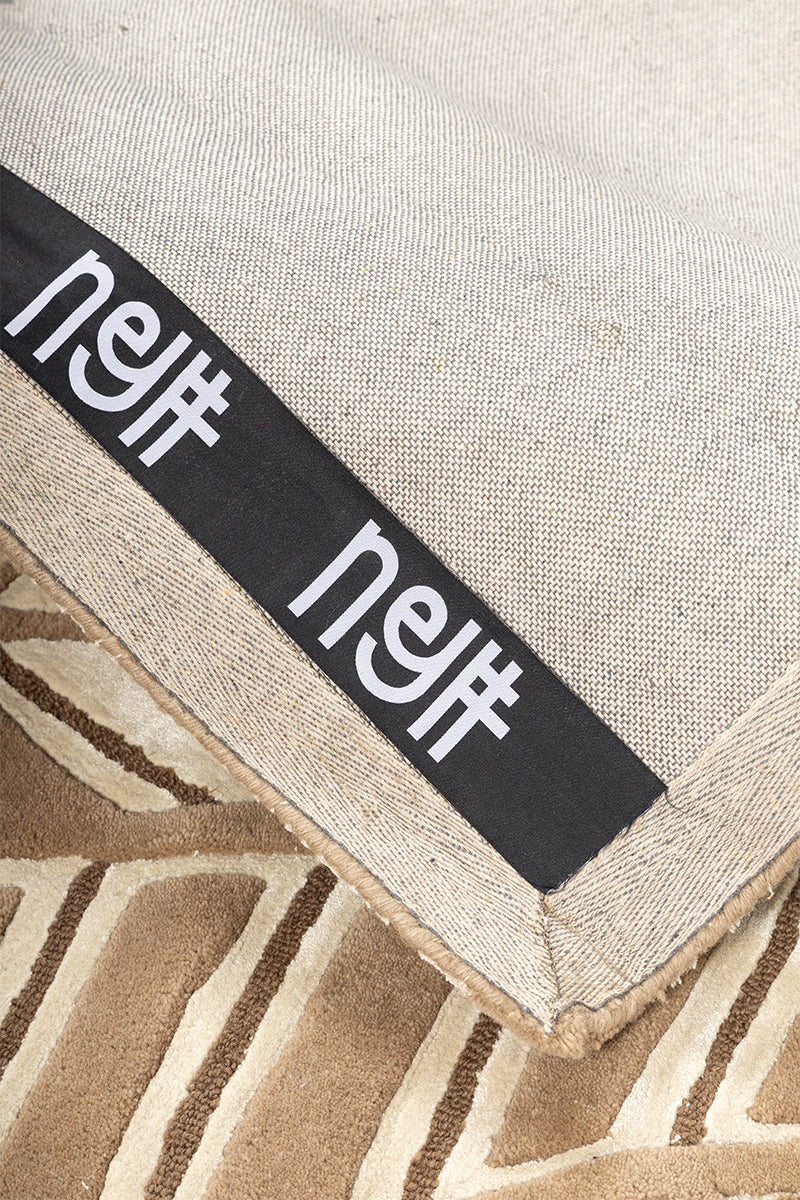 Desert Vine Brown & Beige Wool Viscose 6x9 feet Rectangle Rug - I MEAN DESIGN