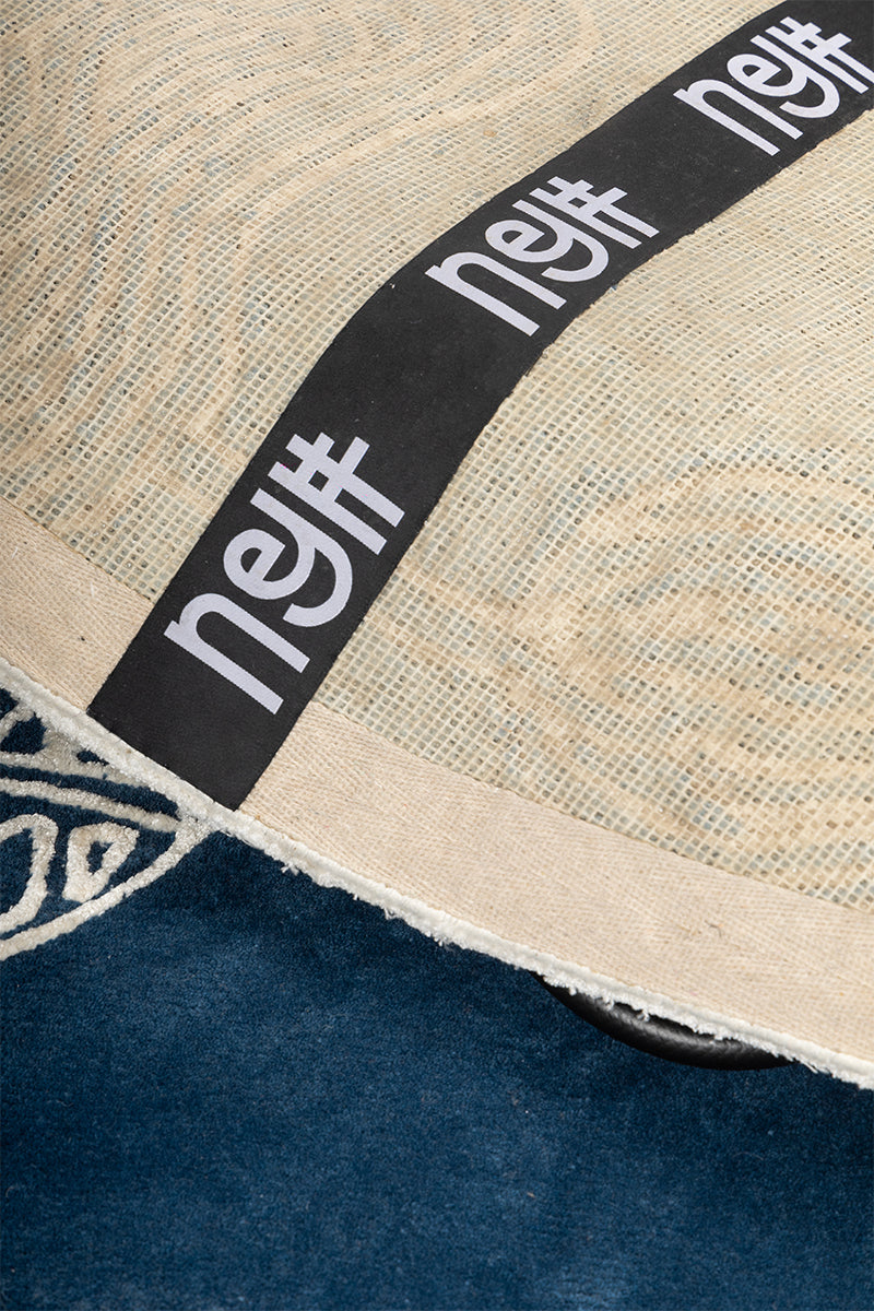 Ranger Blue Wool Viscose 6x6 feet Round Rug - I MEAN DESIGN