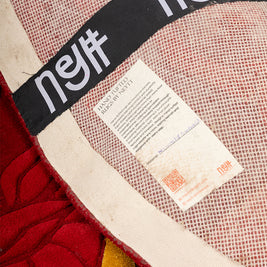 Lalima Red Wool Bamboo Silk 4x4 feet Round Rug - I MEAN DESIGN